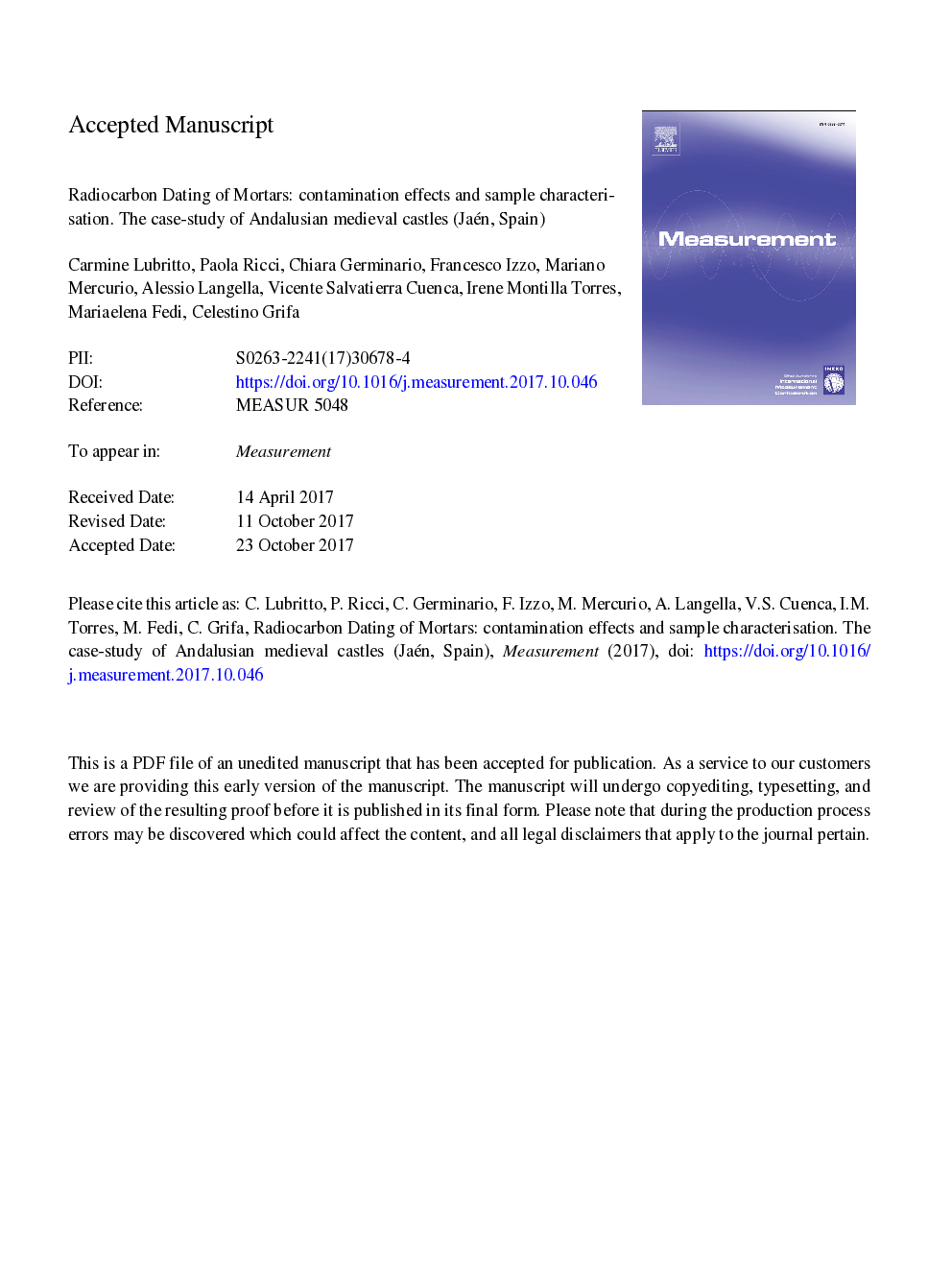 Radiocarbon dating of mortars: Contamination effects and sample characterisation. The case-study of Andalusian medieval castles (Jaén, Spain)