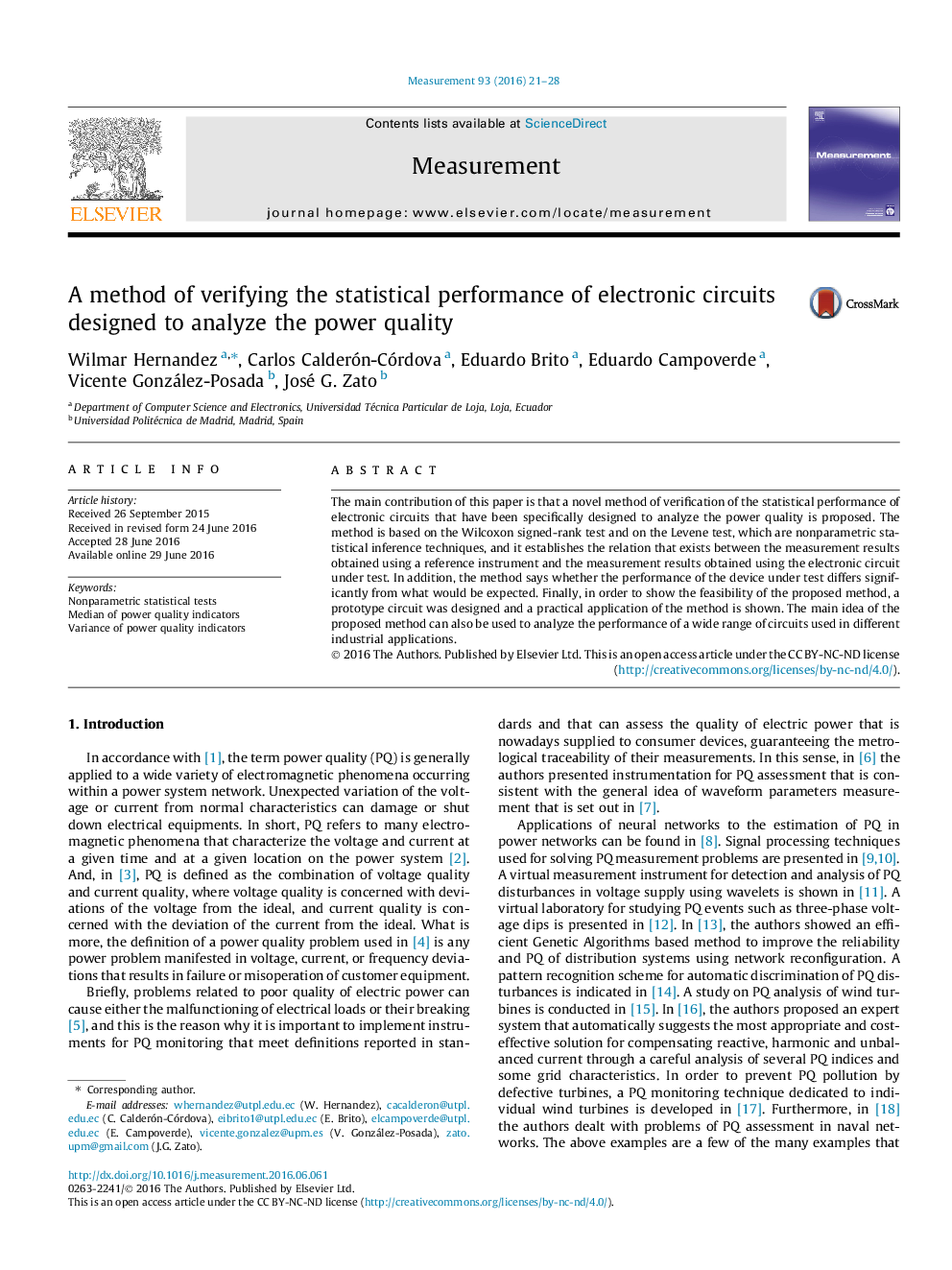 A method of verifying the statistical performance of electronic circuits designed to analyze the power quality