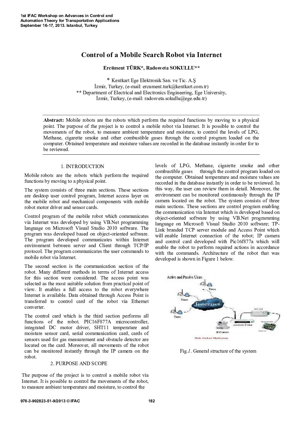 Control of a Mobile Search Robot via Internet