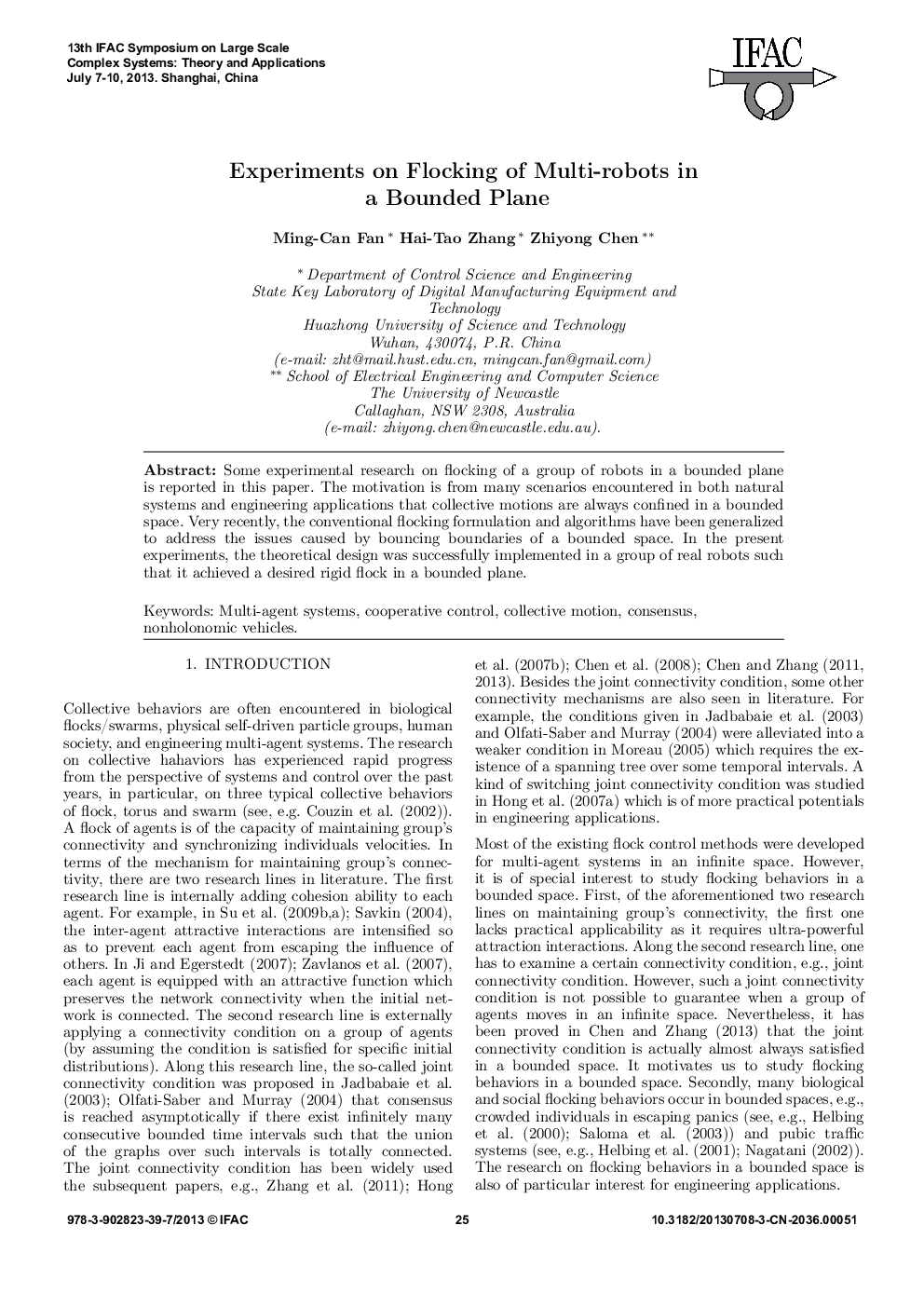Experiments on Flocking of Multi-robots in a Bounded Plane
