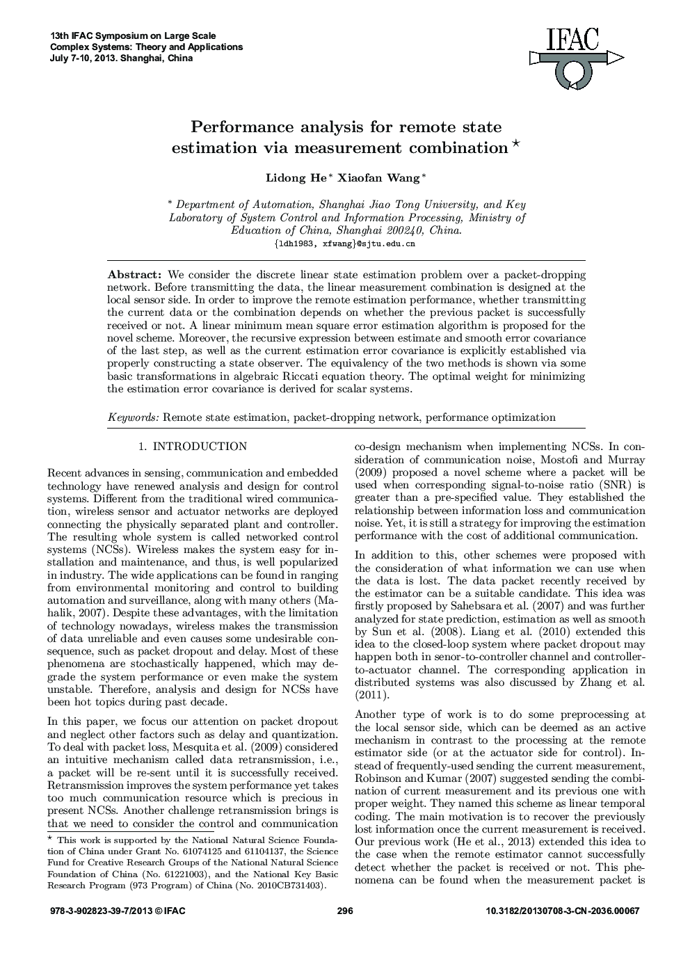 Performance analysis for remote state estimation via measurement combination* 