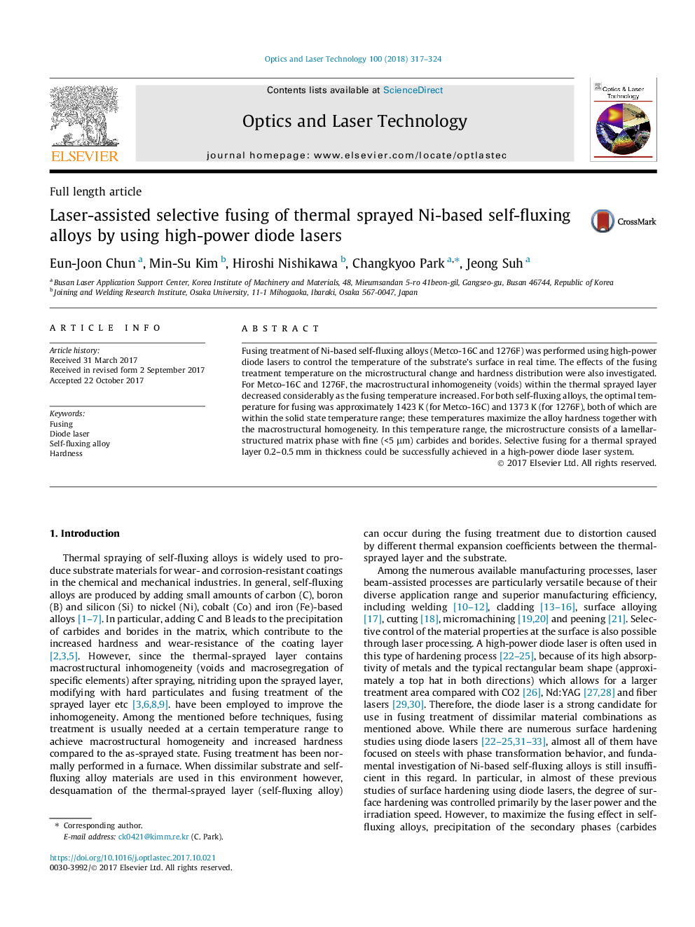 Laser-assisted selective fusing of thermal sprayed Ni-based self-fluxing alloys by using high-power diode lasers