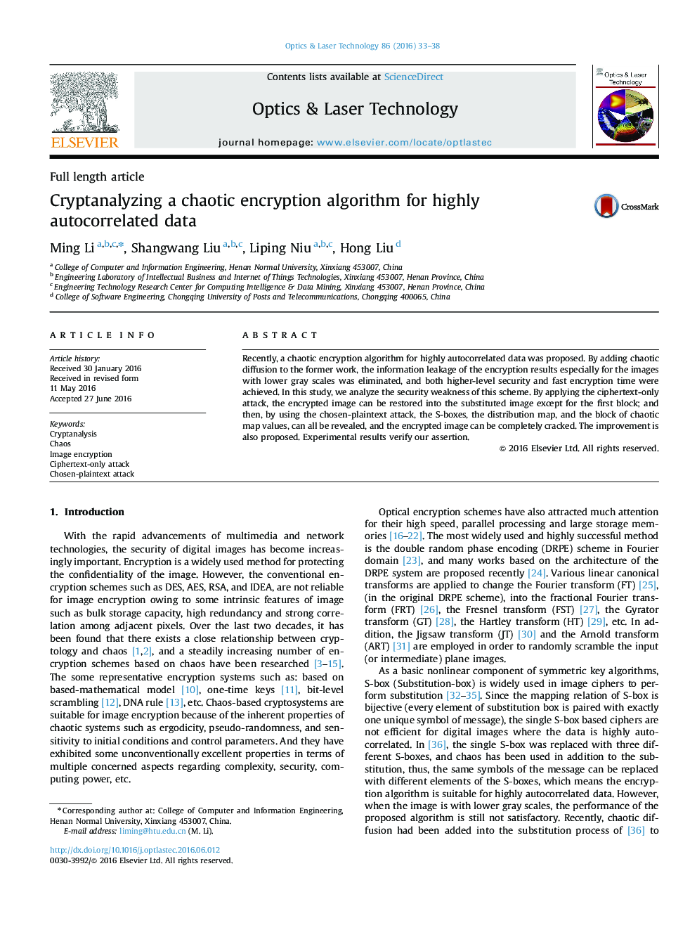 Cryptanalyzing a chaotic encryption algorithm for highly autocorrelated data