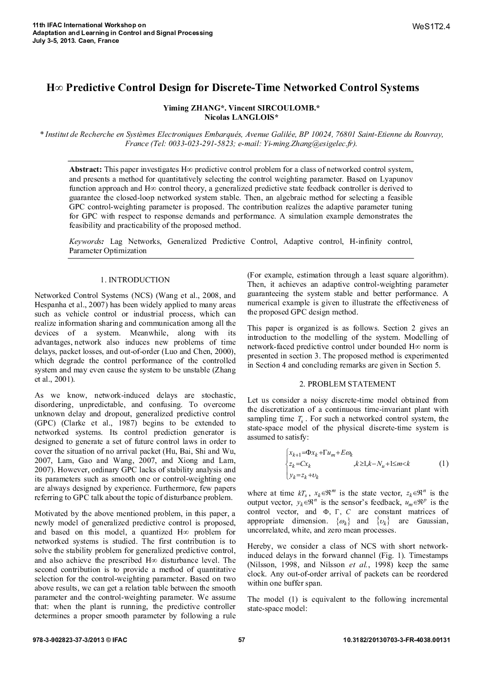 H∞ Predictive Control Design for Discrete-Time Networked Control Systems