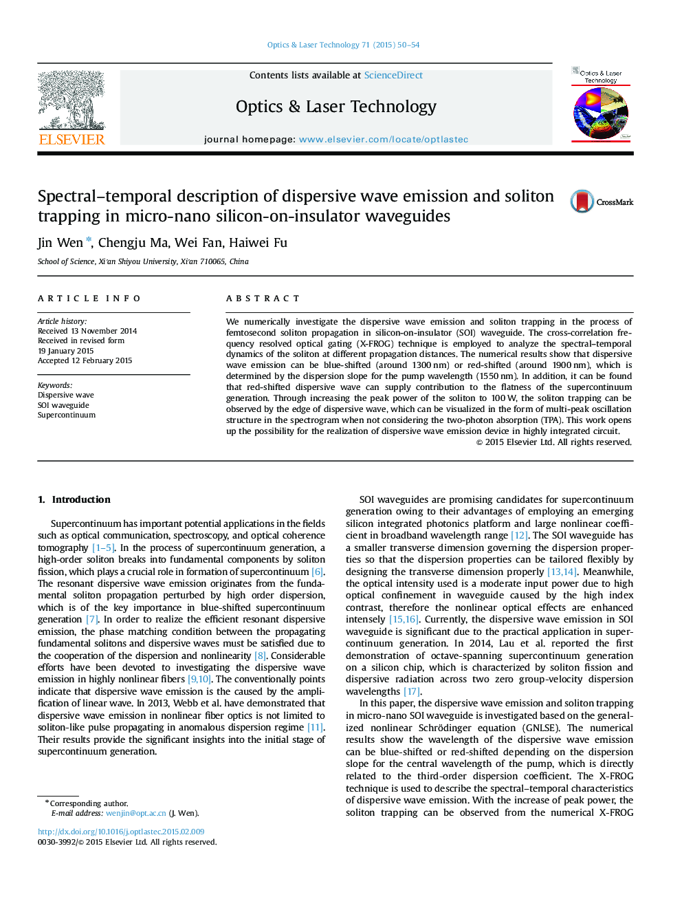 Spectral-temporal description of dispersive wave emission and soliton trapping in micro-nano silicon-on-insulator waveguides