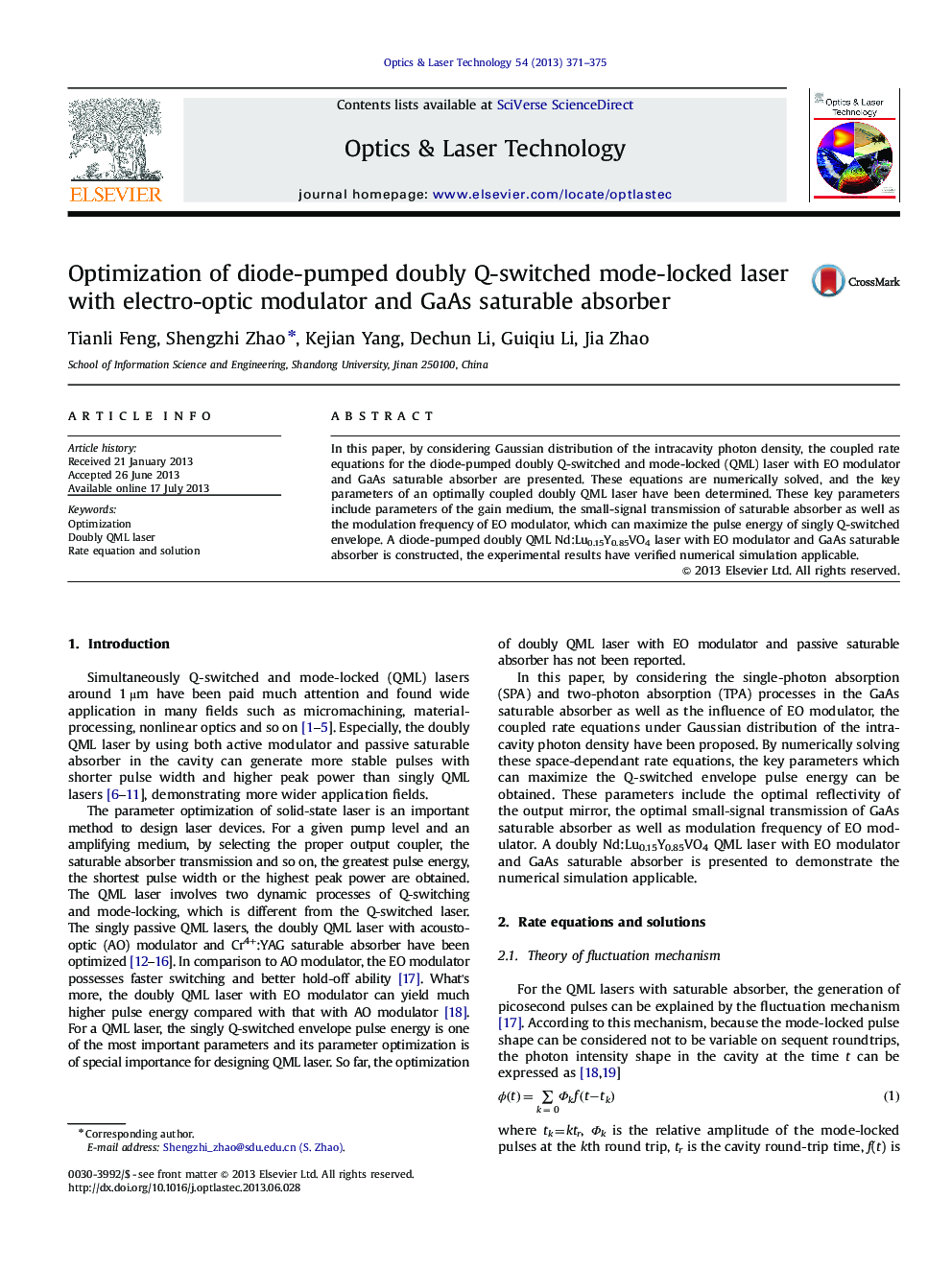 Optimization of diode-pumped doubly Q-switched mode-locked laser with electro-optic modulator and GaAs saturable absorber