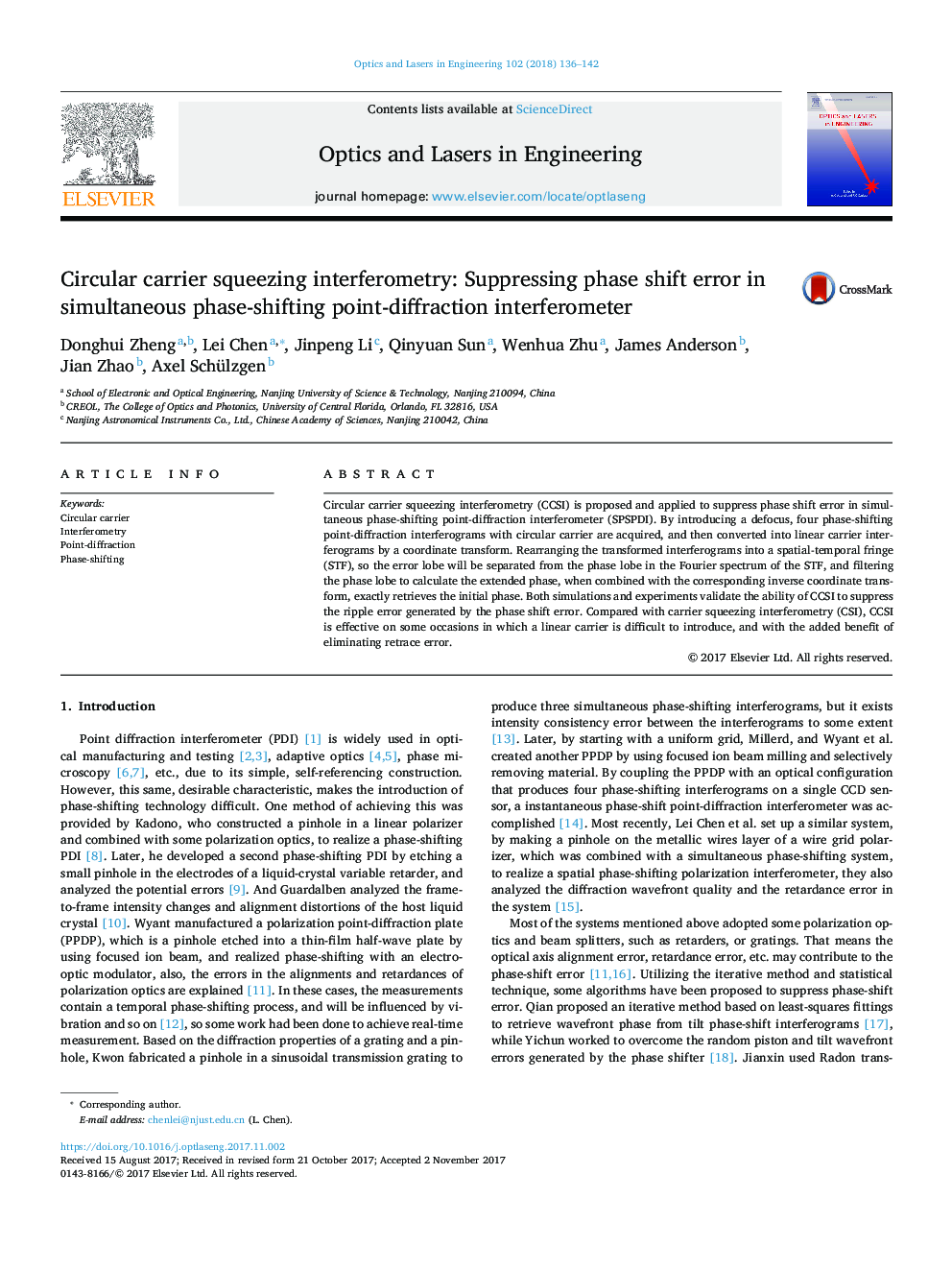 Circular carrier squeezing interferometry: Suppressing phase shift error in simultaneous phase-shifting point-diffraction interferometer