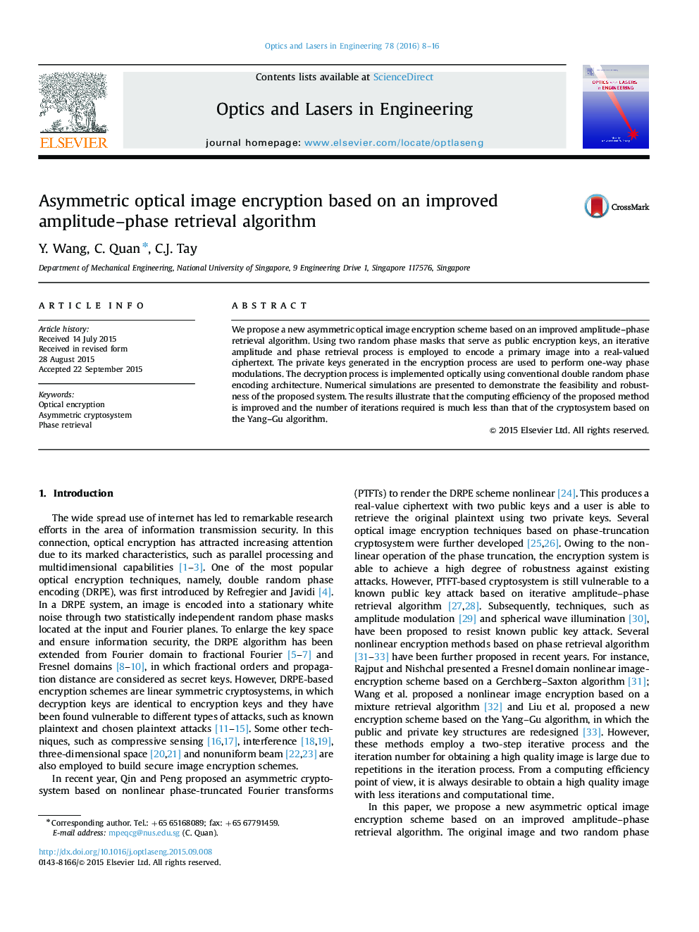 Asymmetric optical image encryption based on an improved amplitude-phase retrieval algorithm