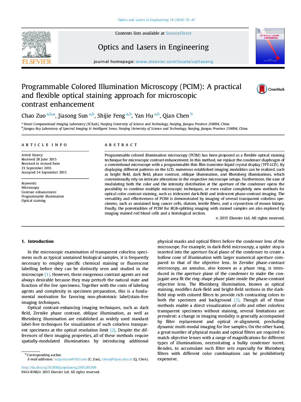 Programmable Colored Illumination Microscopy (PCIM): A practical and flexible optical staining approach for microscopic contrast enhancement