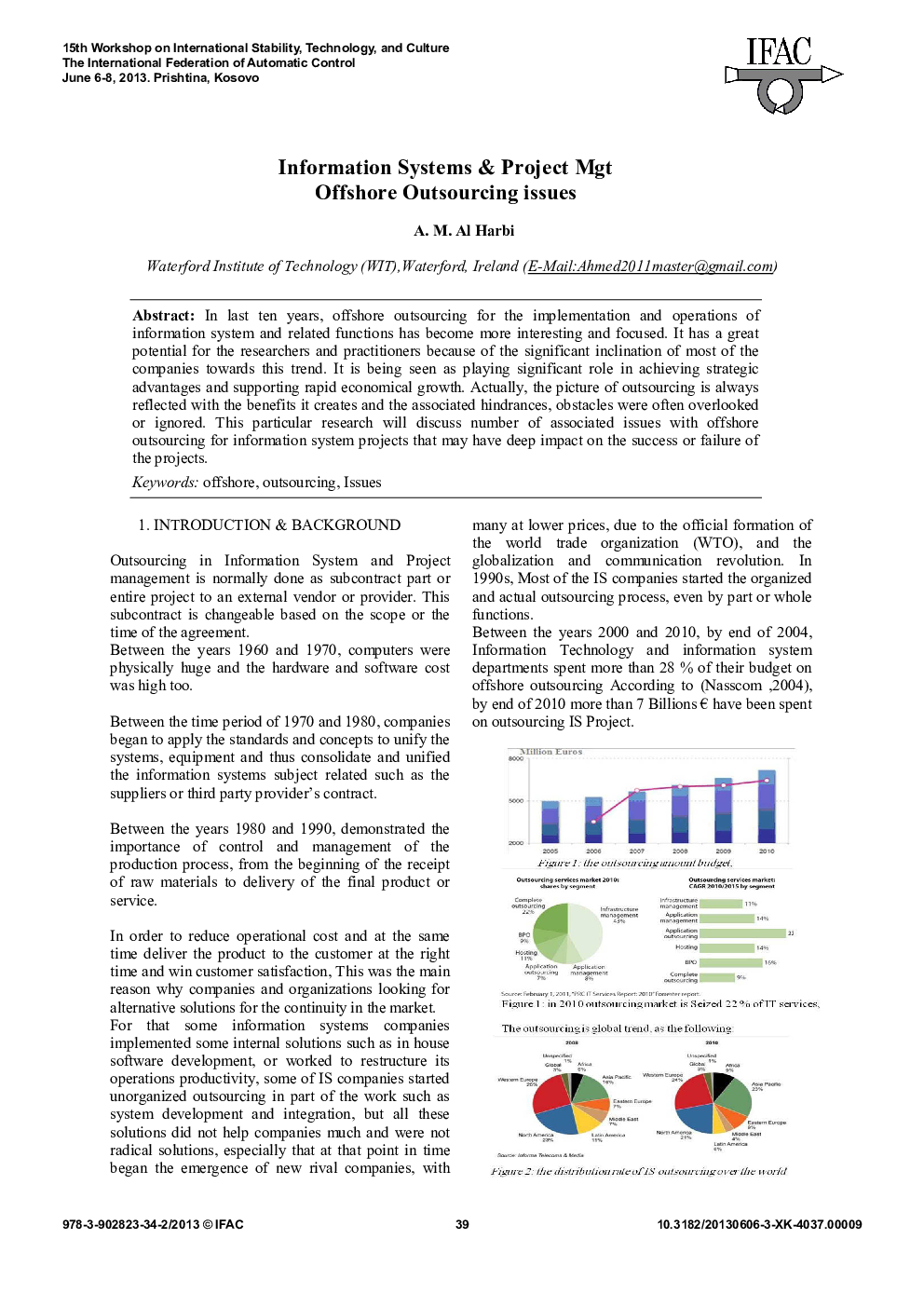 Information Systems & Project Mgt Offshore Outsourcing issues