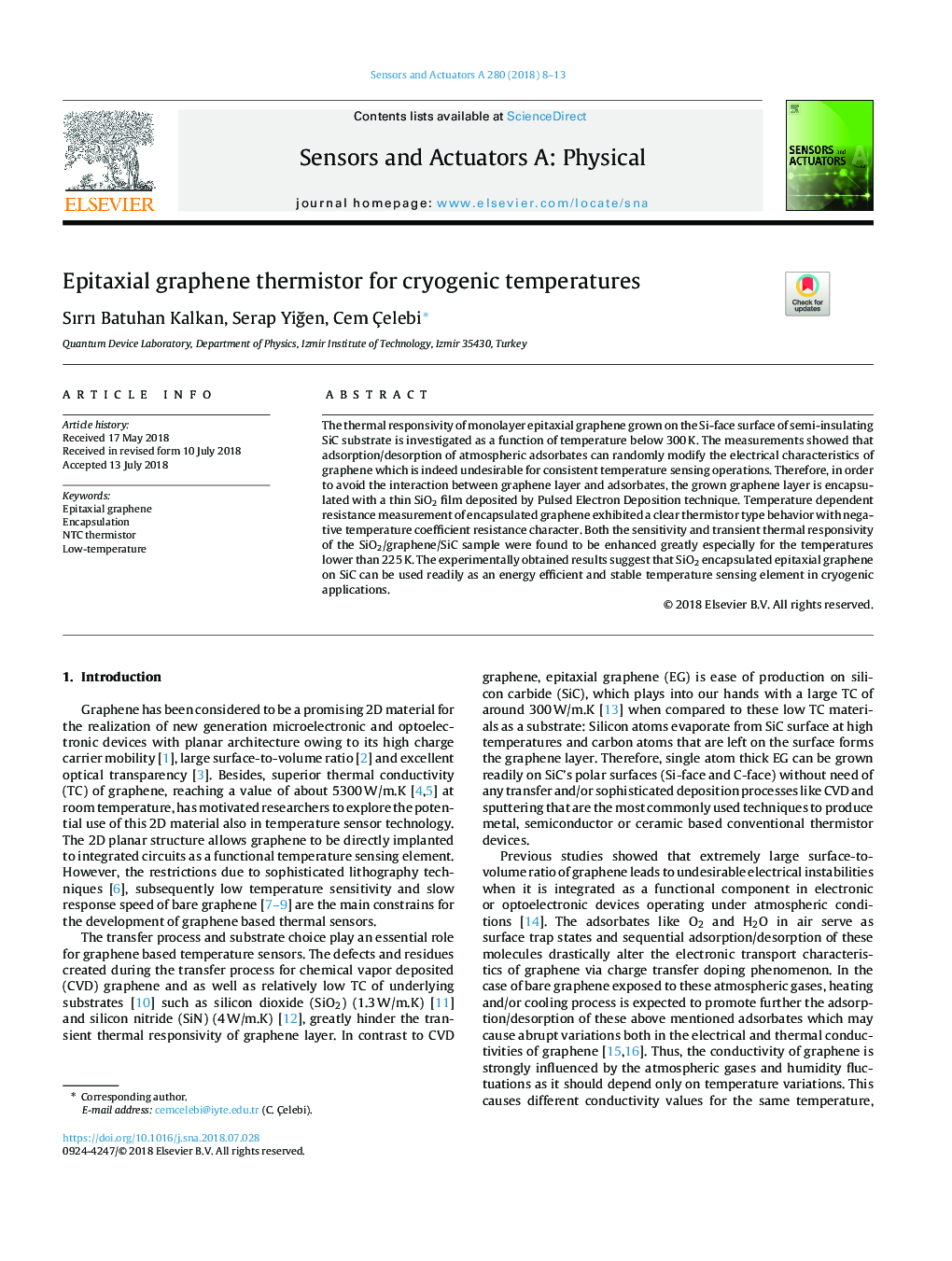 Epitaxial graphene thermistor for cryogenic temperatures