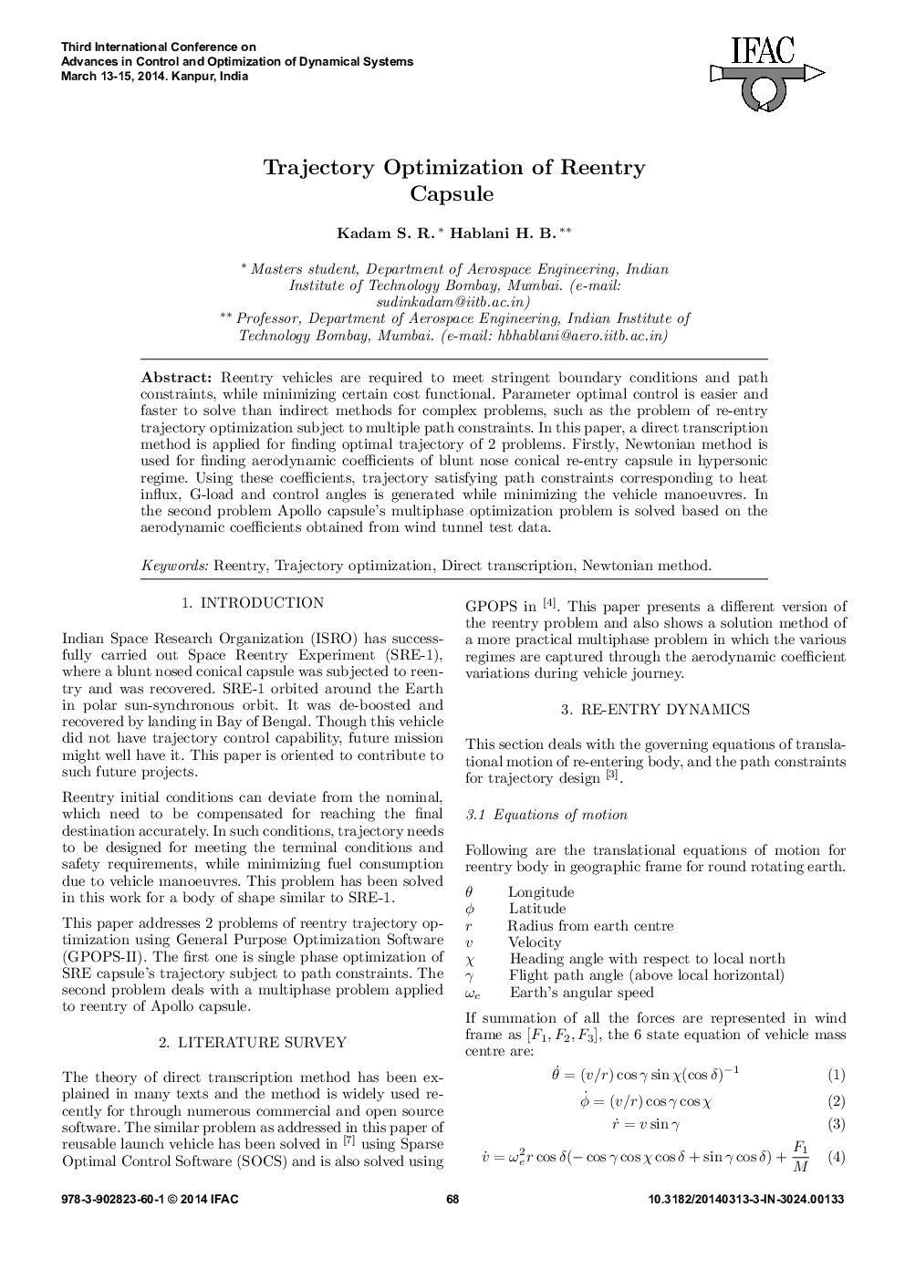 Trajectory Optimization of Reentry Capsule