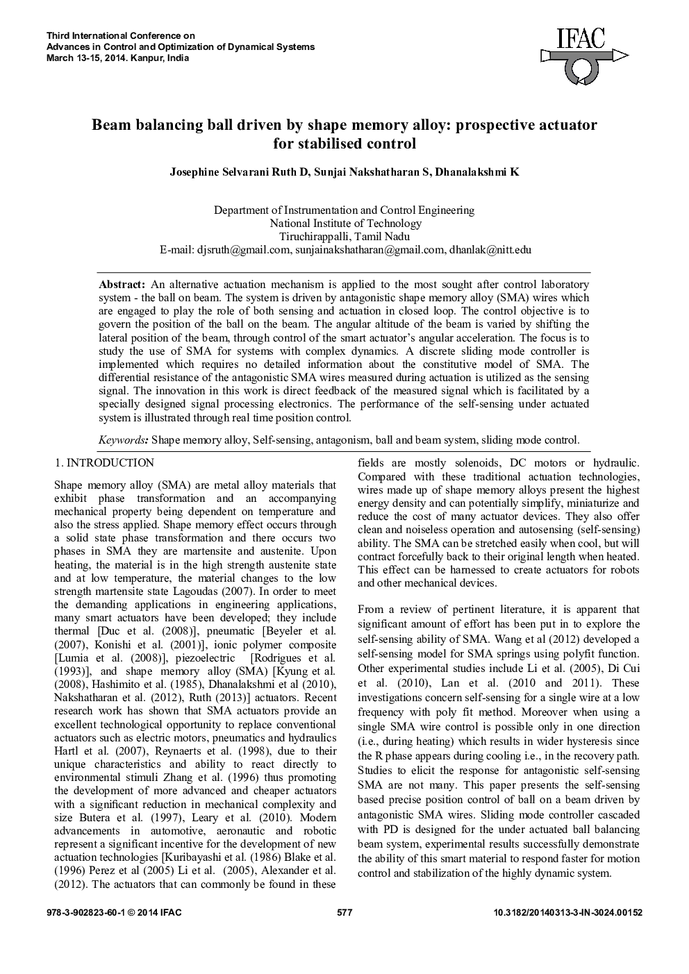 توپ متعادل کننده پرتو هدایت شده توسط آلیاژ حافظه شکل: محرک آینده برای کنترل ثبات 