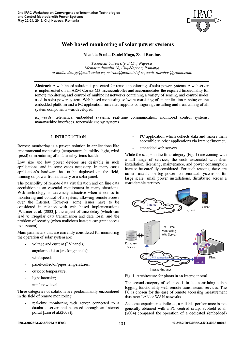 عکس صفحه اول مقاله: Web based monitoring of solar power systems Web based monitoring of solar power systems