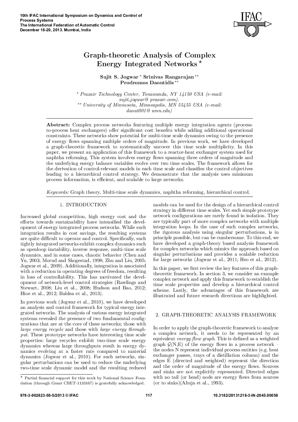 Graph-theoretic Analysis of Complex Energy Integrated Networks*