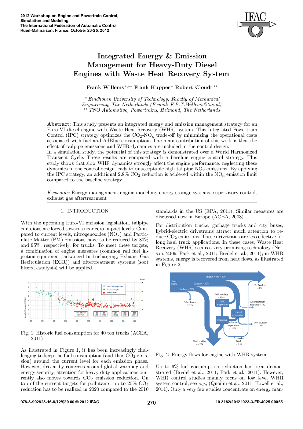 عکس صفحه اول مقاله: Integrated Energy & Emission Management for Heavy-Duty Diesel Engines with Waste Heat Recovery System Integrated Energy & Emission Management for Heavy-Duty Diesel Engines with Waste Heat Recovery System
