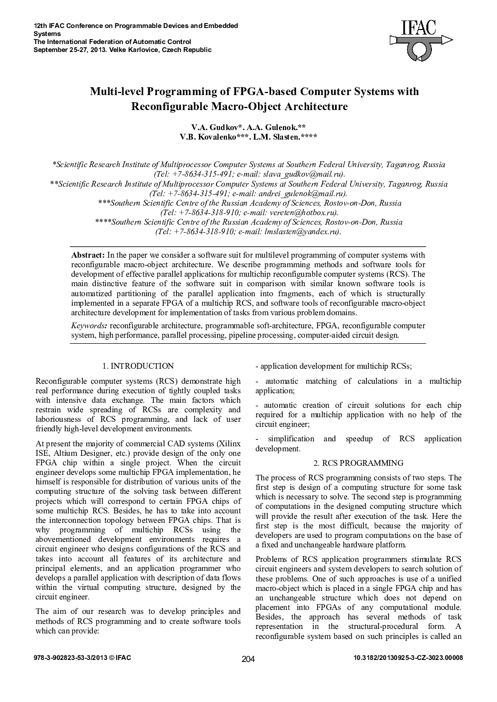 Multi-level Programming of FPGA-based Computer Systems with Reconfigurable Macro-Object Architecture