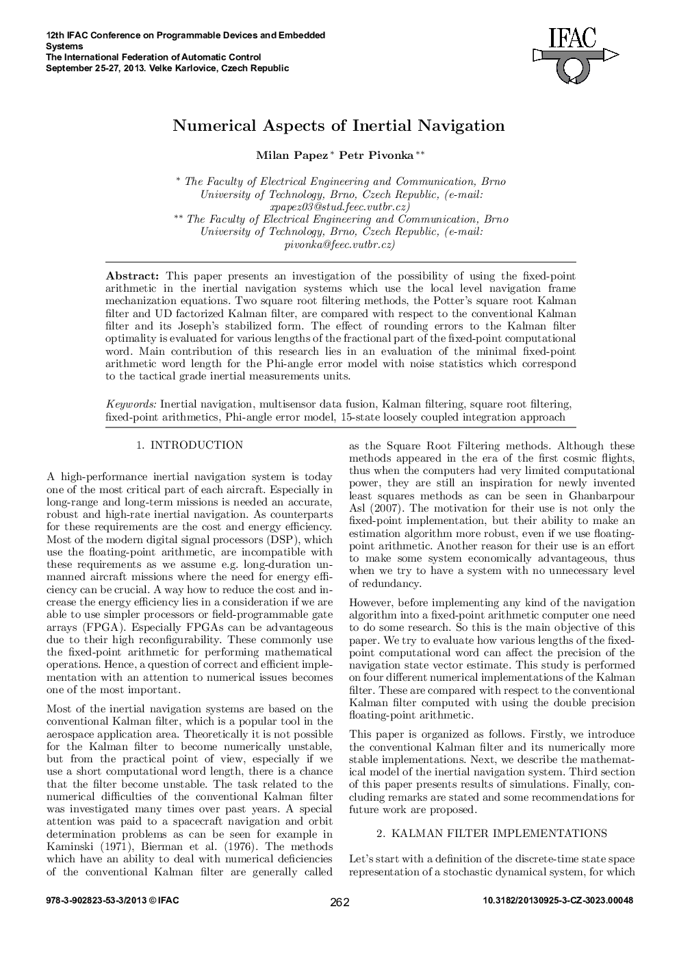 Numerical Aspects of Inertial Navigation