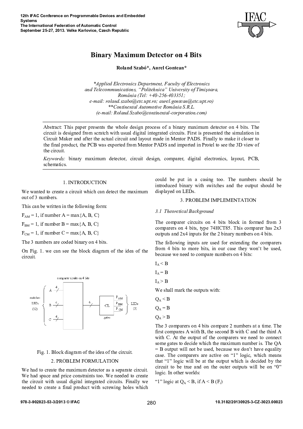 عکس صفحه اول مقاله: Binary Maximum Detector on 4 Bits Binary Maximum Detector on 4 Bits