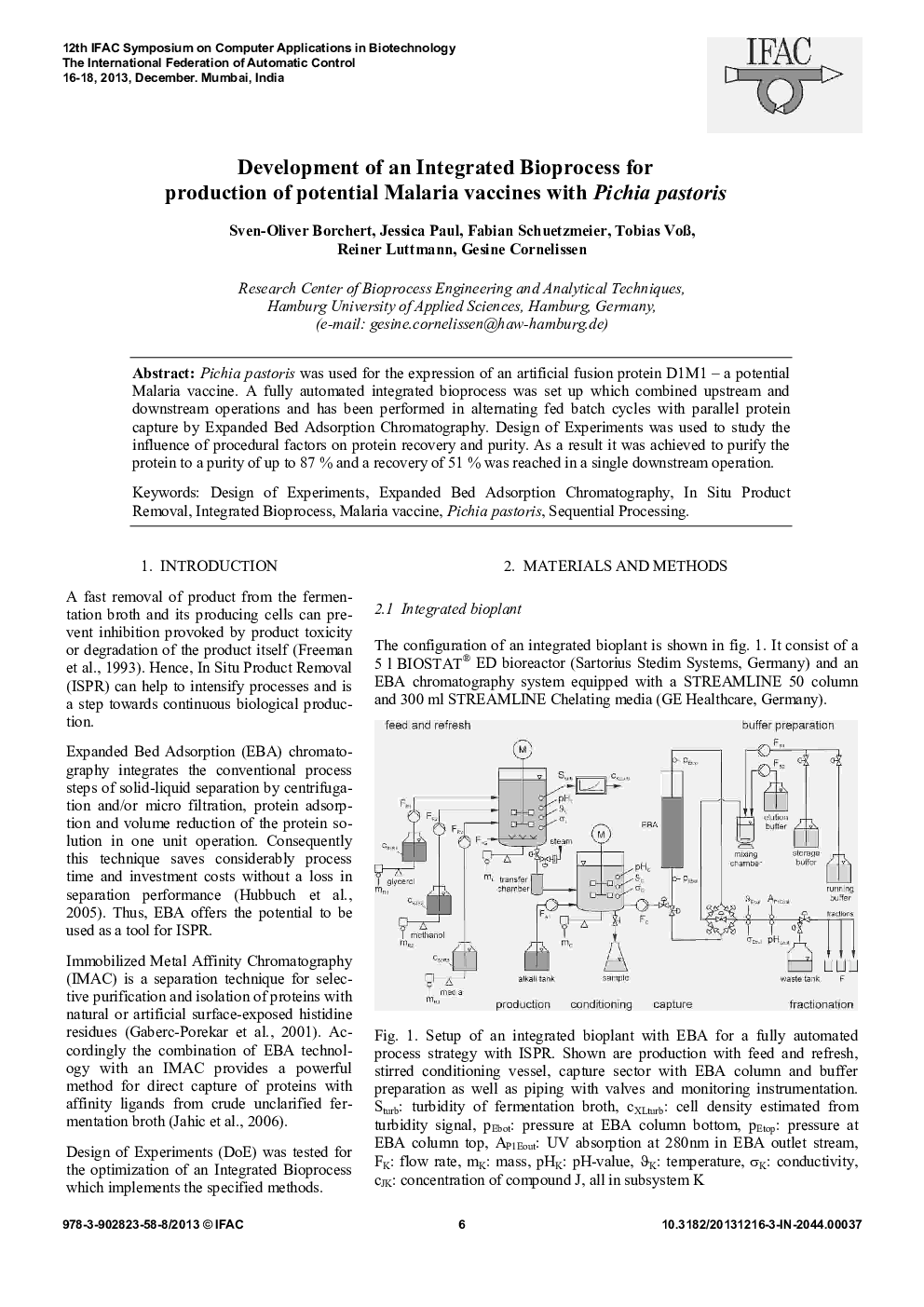 Development of an Integrated Bioprocess for production of potential Malaria vaccines with Pichia pastoris