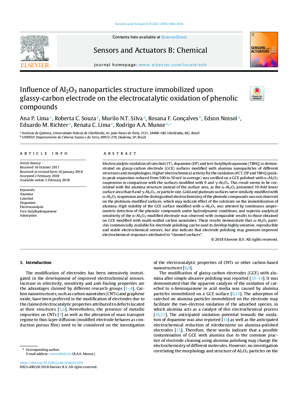 Influence of Al2O3 nanoparticles structure immobilized upon glassy-carbon electrode on the electrocatalytic oxidation of phenolic compounds