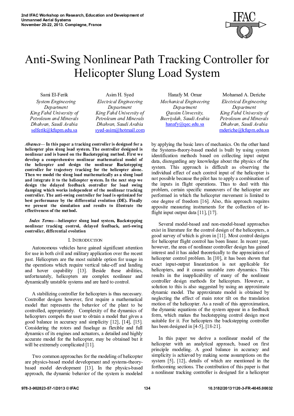 Anti-Swing Nonlinear Path Tracking Controller for Helicopter Slung Load System