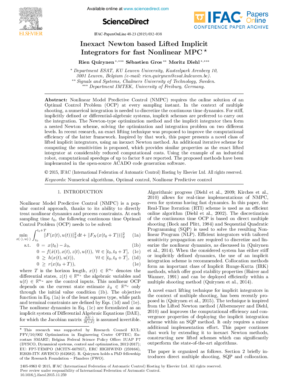 Inexact Newton based Lifted Implicit Integrators for fast Nonlinear MPC*