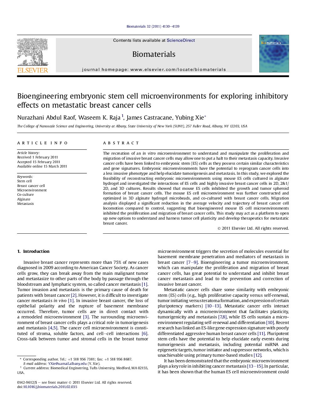 Bioengineering embryonic stem cell microenvironments for exploring inhibitory effects on metastatic breast cancer cells