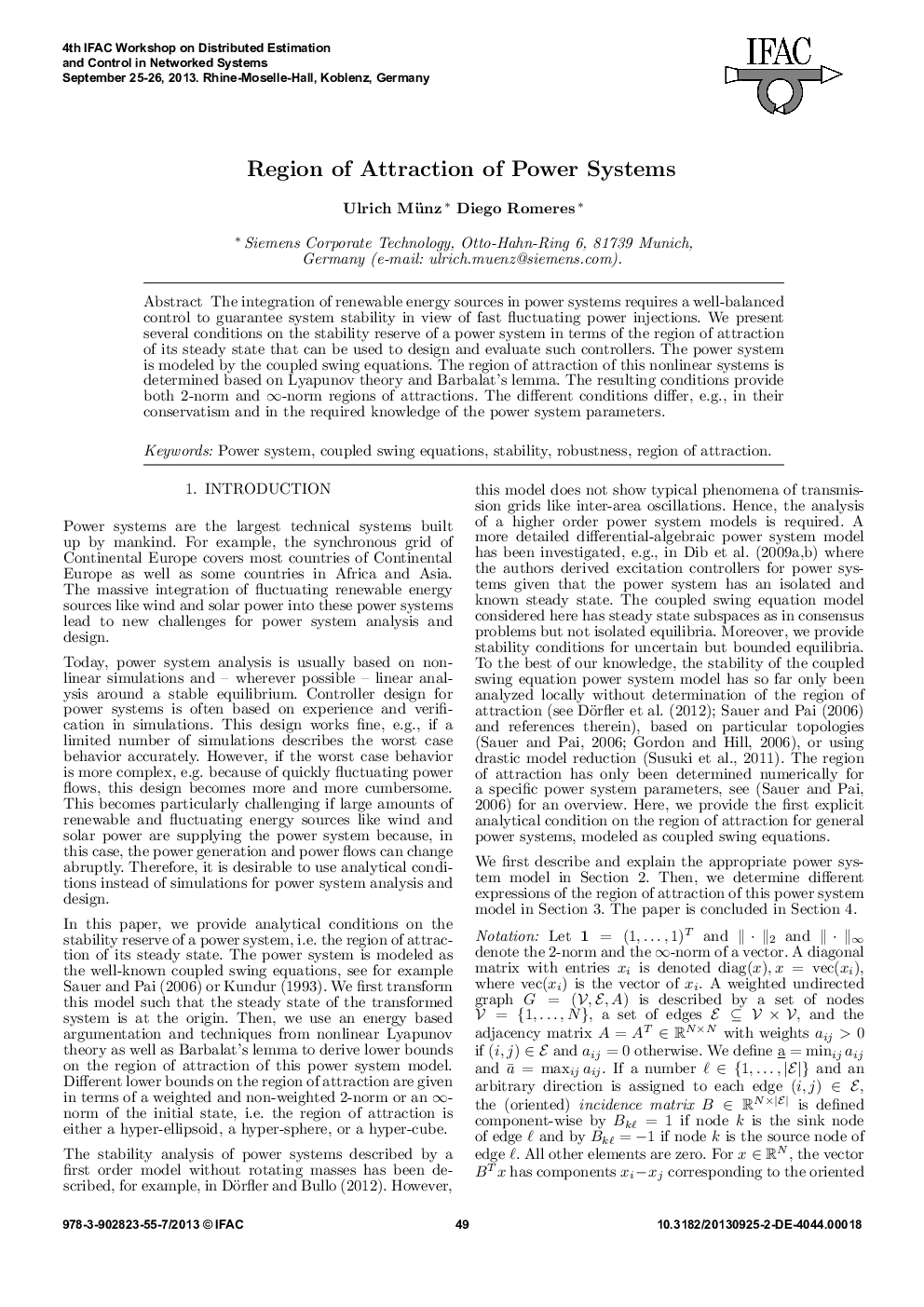 Region of Attraction of Power Systems