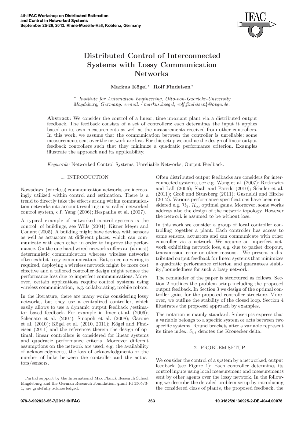 Distributed Control of Interconnected Systems with Lossy Communication Networks 