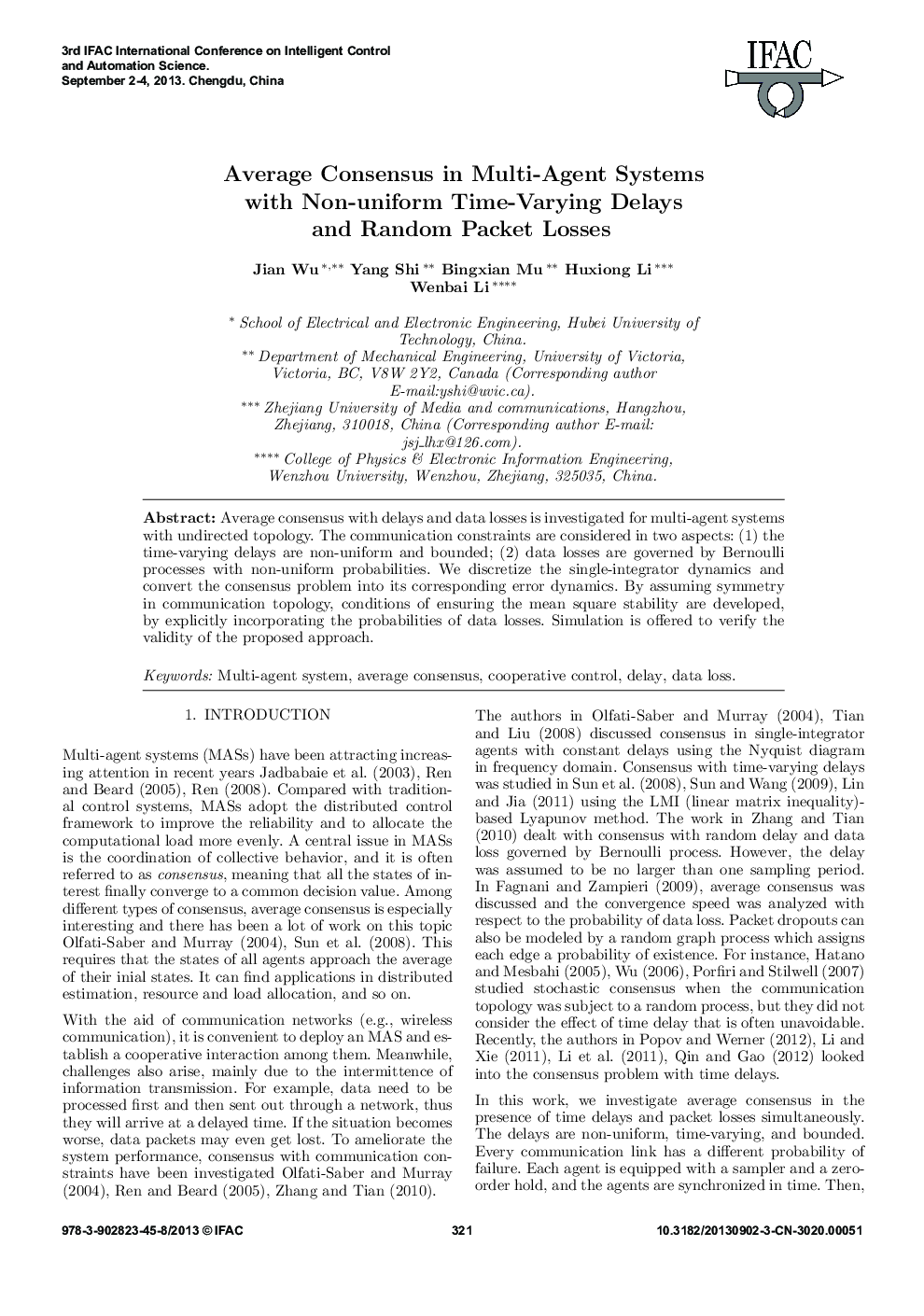 Average Consensus in Multi-Agent Systems with Non-uniform Time-Varying Delays and Random Packet Losses