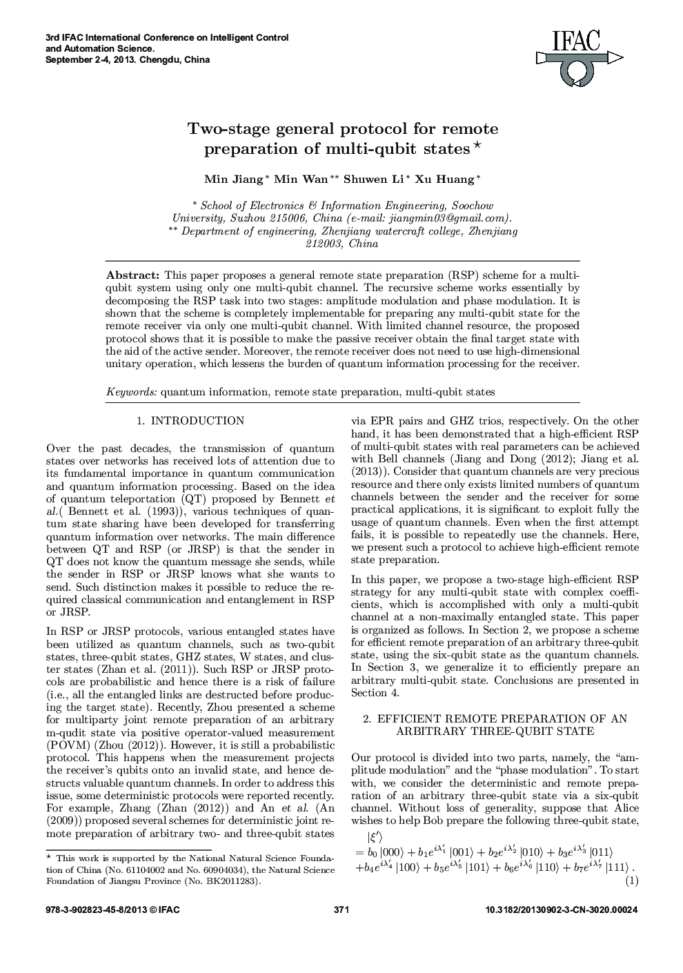 Two-stage general protocol for remote preparation of multi-qubit states 