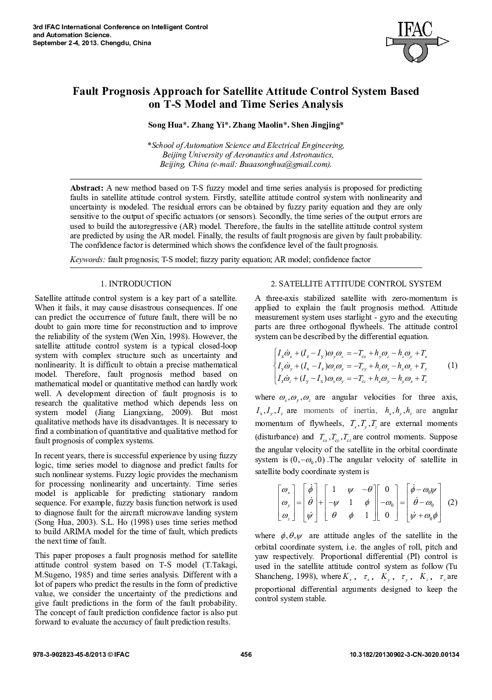 Fault Prognosis Approach for Satellite Attitude Control System Based on T-S Model and Time Series Analysis