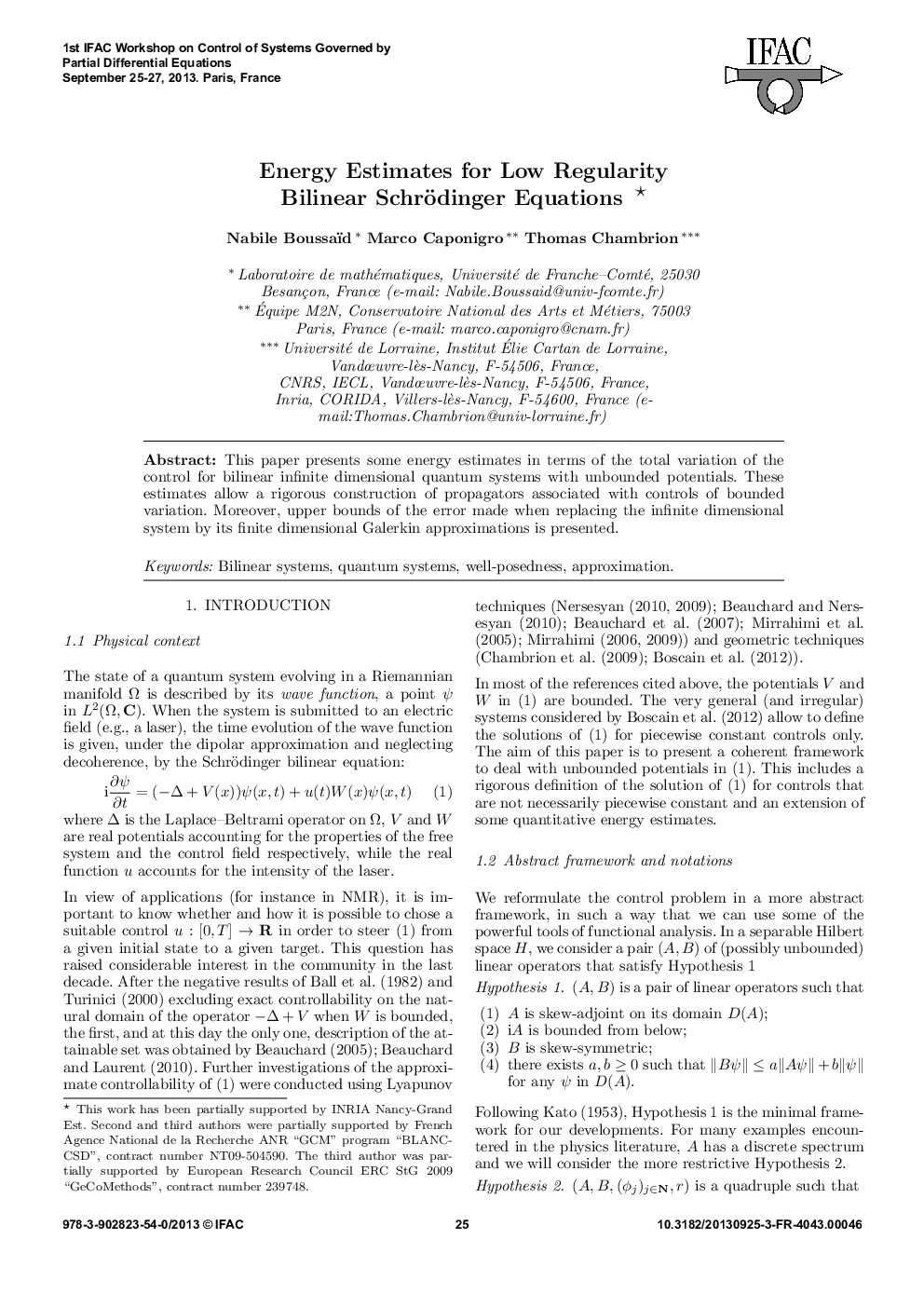 Energy Estimates for Low Regularity Bilinear Schrödinger Equations 