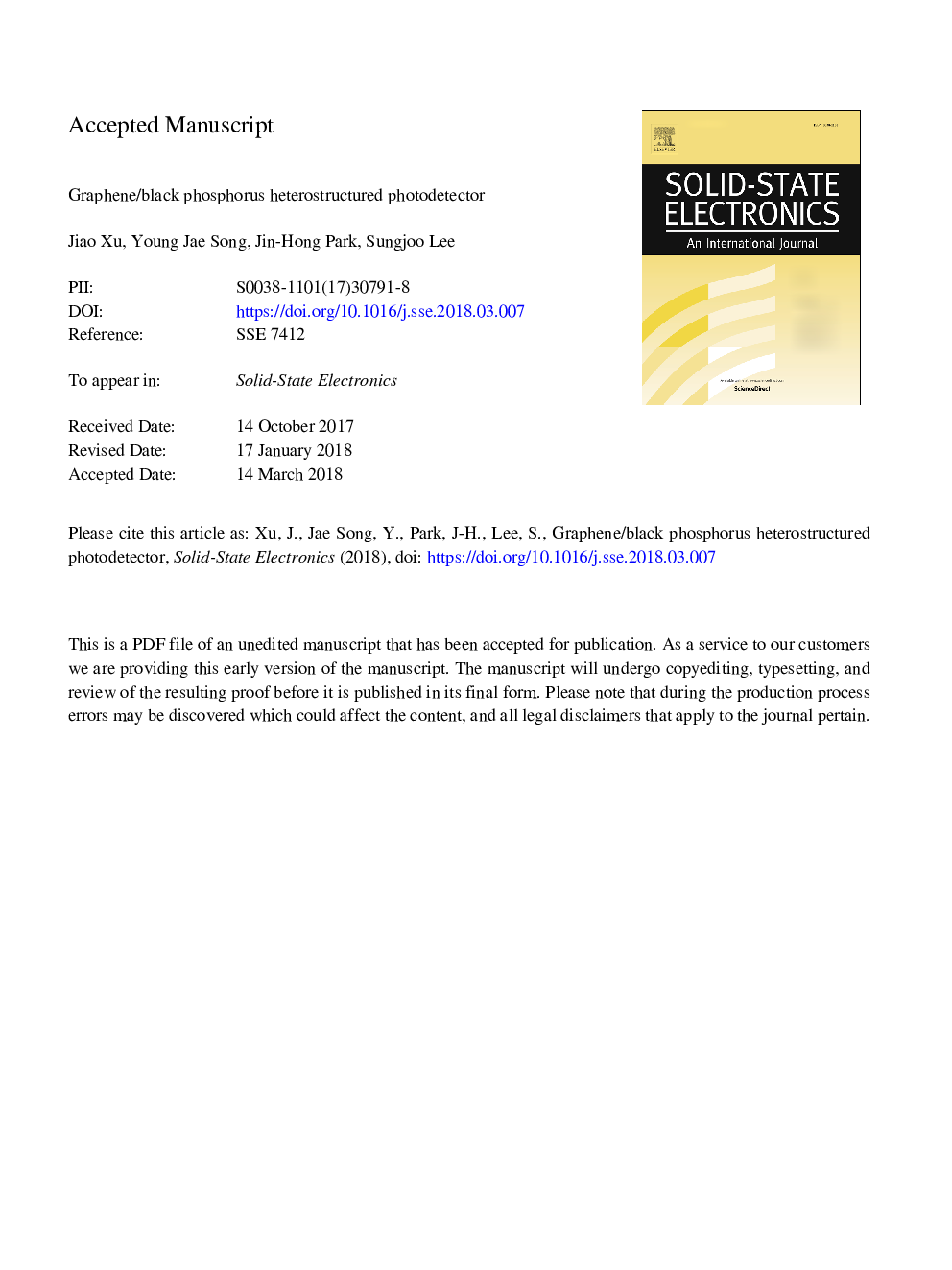 Graphene/black phosphorus heterostructured photodetector