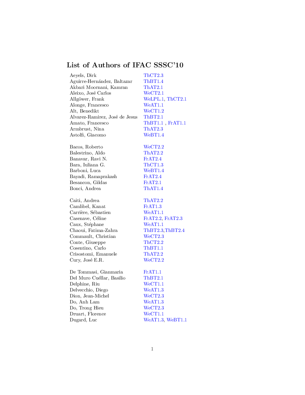 عکس صفحه اول مقاله: Author Index Author Index
