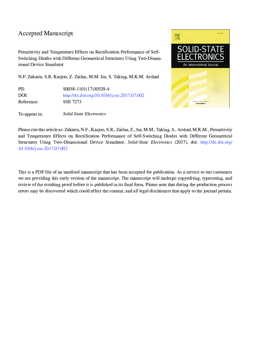 Permittivity and temperature effects on rectification performance of self-switching diodes with different geometrical structures using two-dimensional device simulator