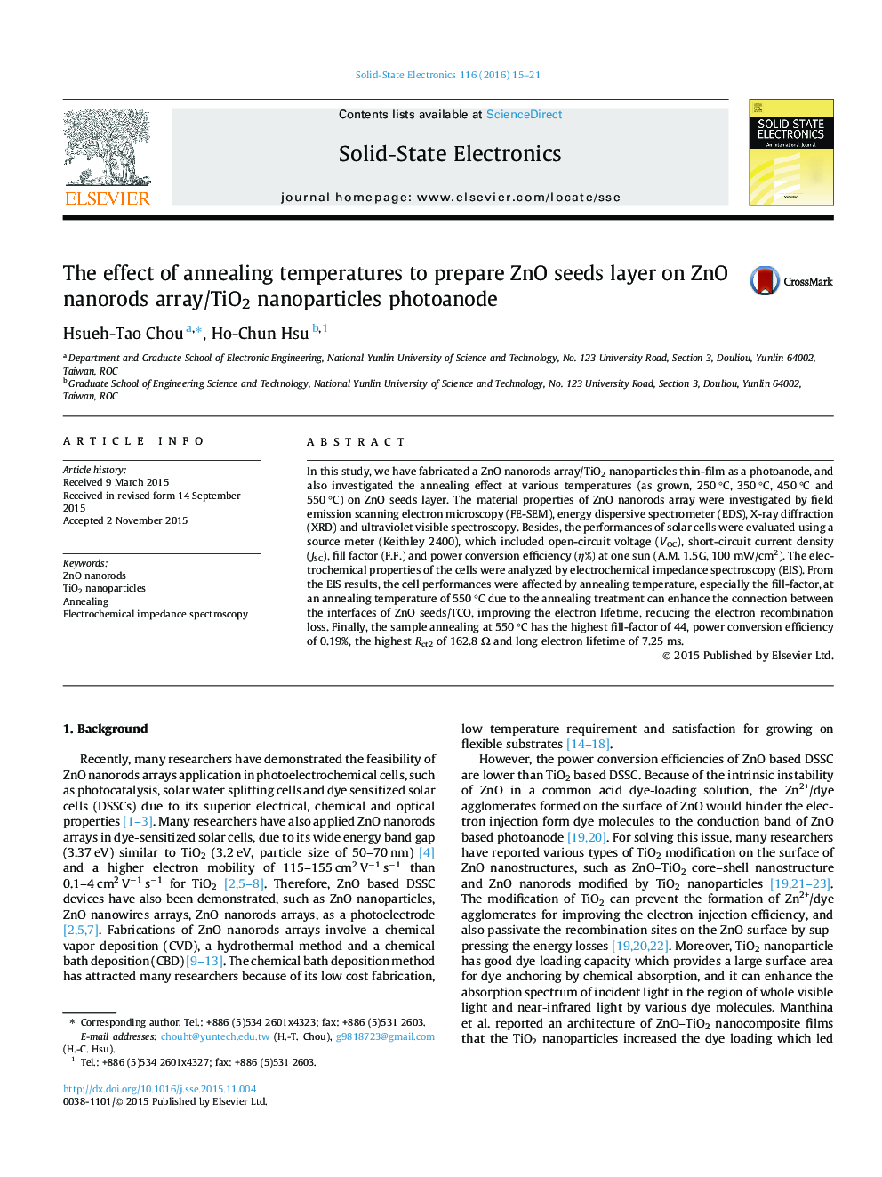 The effect of annealing temperatures to prepare ZnO seeds layer on ZnO nanorods array/TiO2 nanoparticles photoanode