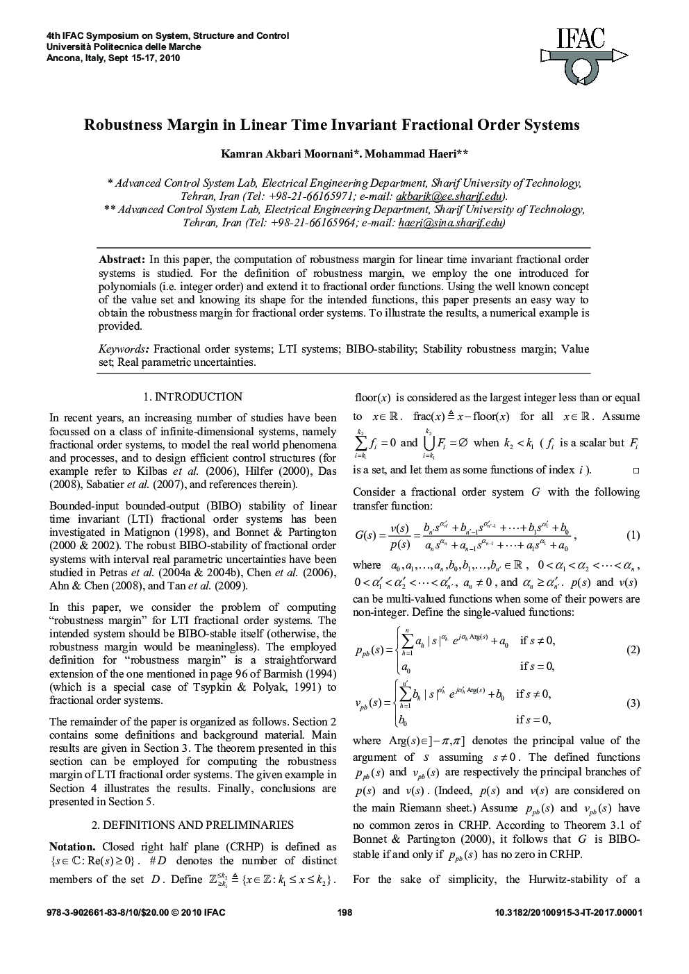 Robustness Margin in Linear Time Invariant Fractional Order Systems