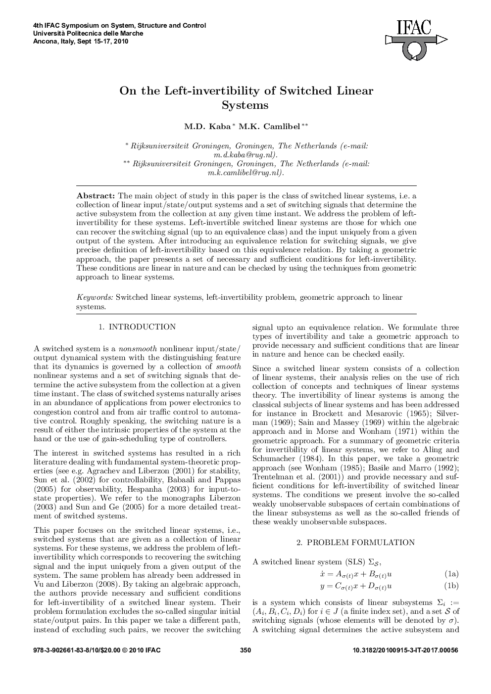 On the Left-invertibility of Switched Linear Systems