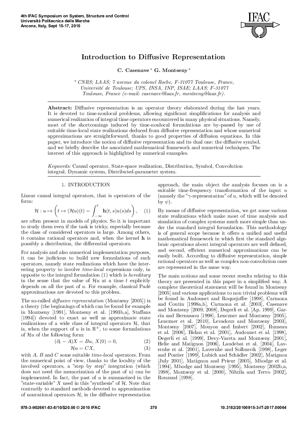 Introduction to Diffusive Representation