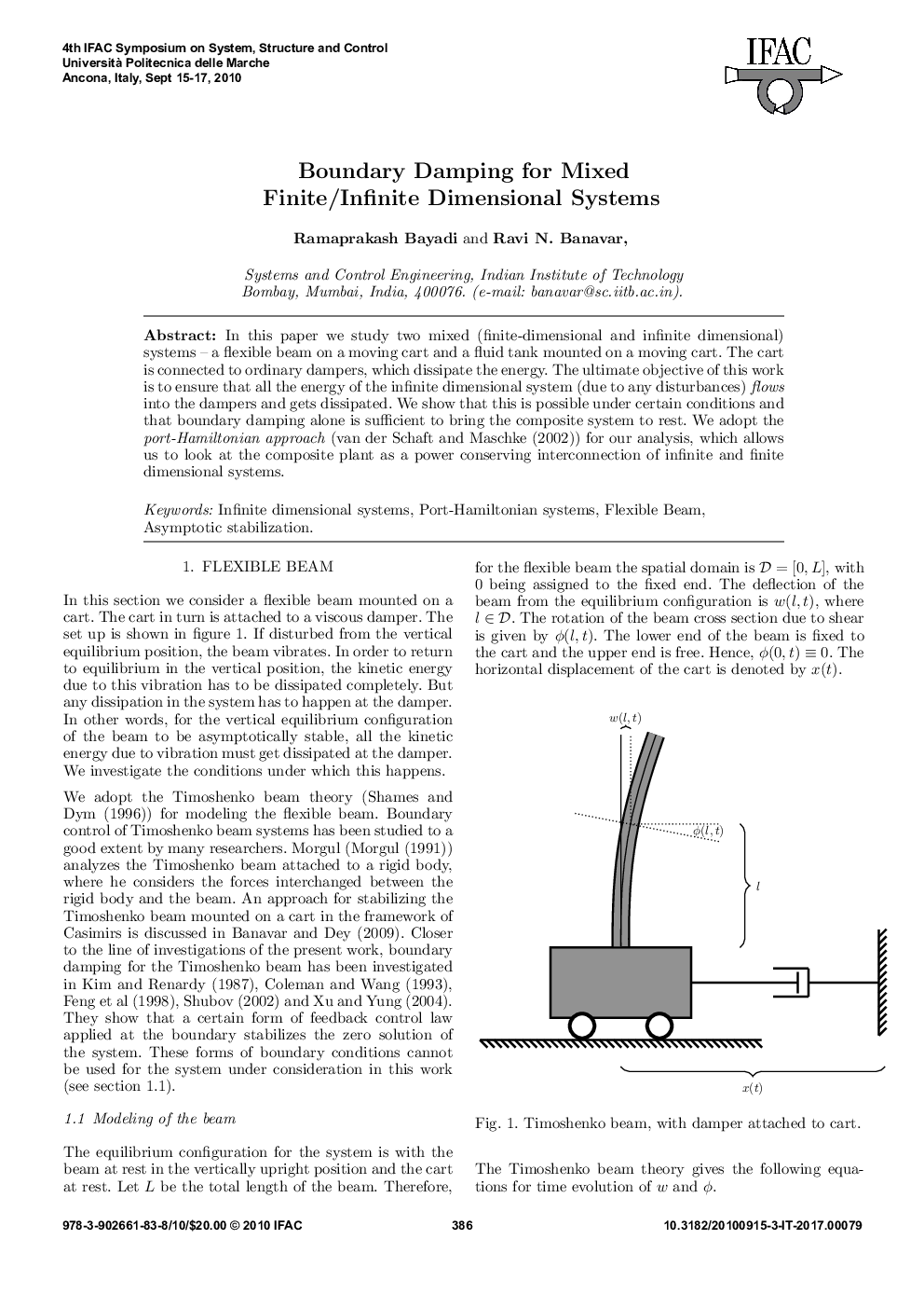 Boundary Damping for Mixed Finite/Infinite Dimensional Systems