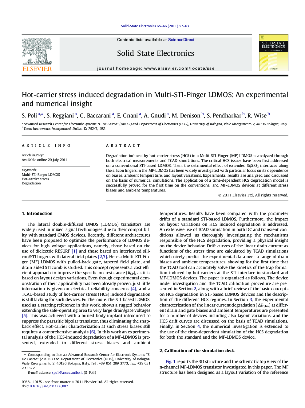 Hot-carrier stress induced degradation in Multi-STI-Finger LDMOS: An experimental and numerical insight