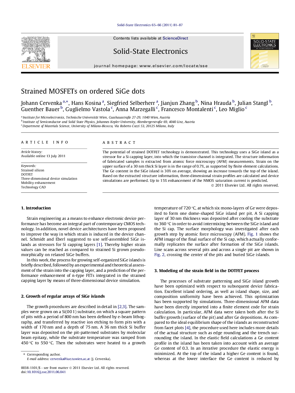 Strained MOSFETs on ordered SiGe dots