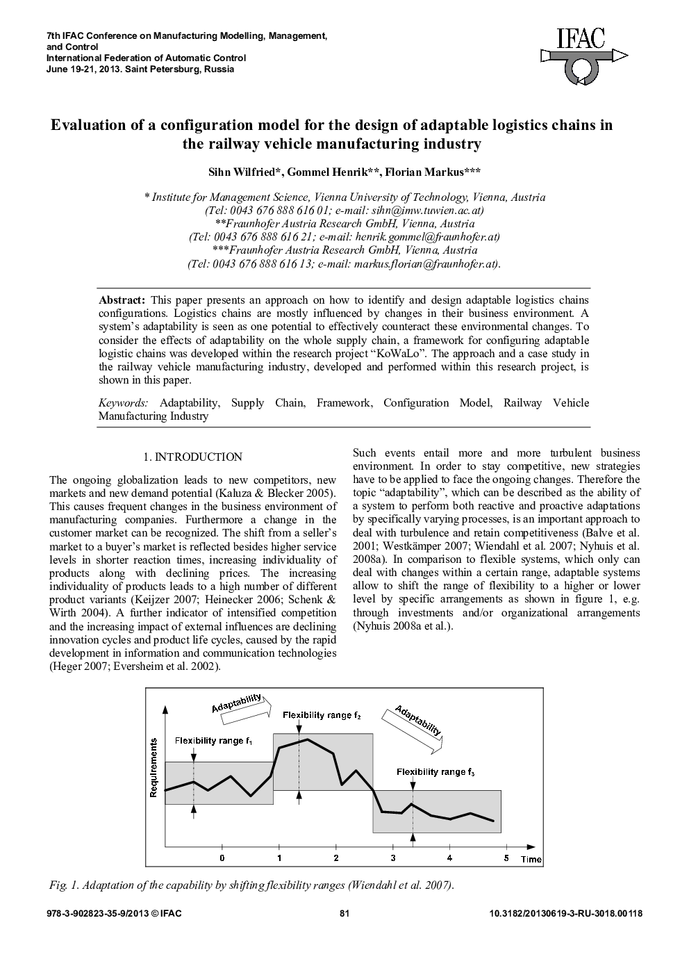 Evaluation of a configuration model for the design of adaptable logistics chains in the railway vehicle manufacturing industry