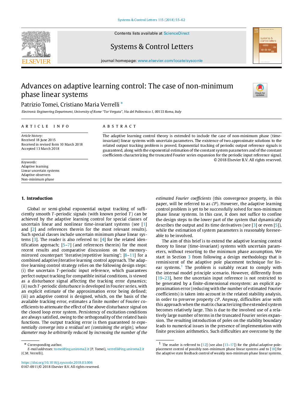 Advances on adaptive learning control: The case of non-minimum phase linear systems