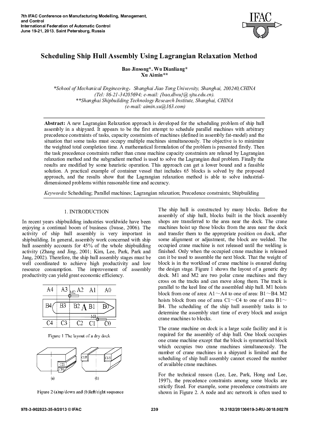 Scheduling Ship Hull Assembly Using Lagrangian Relaxation Method