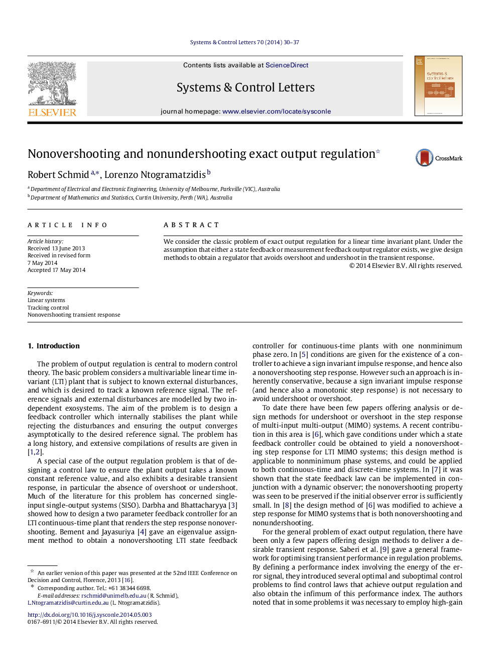 Nonovershooting and nonundershooting exact output regulation