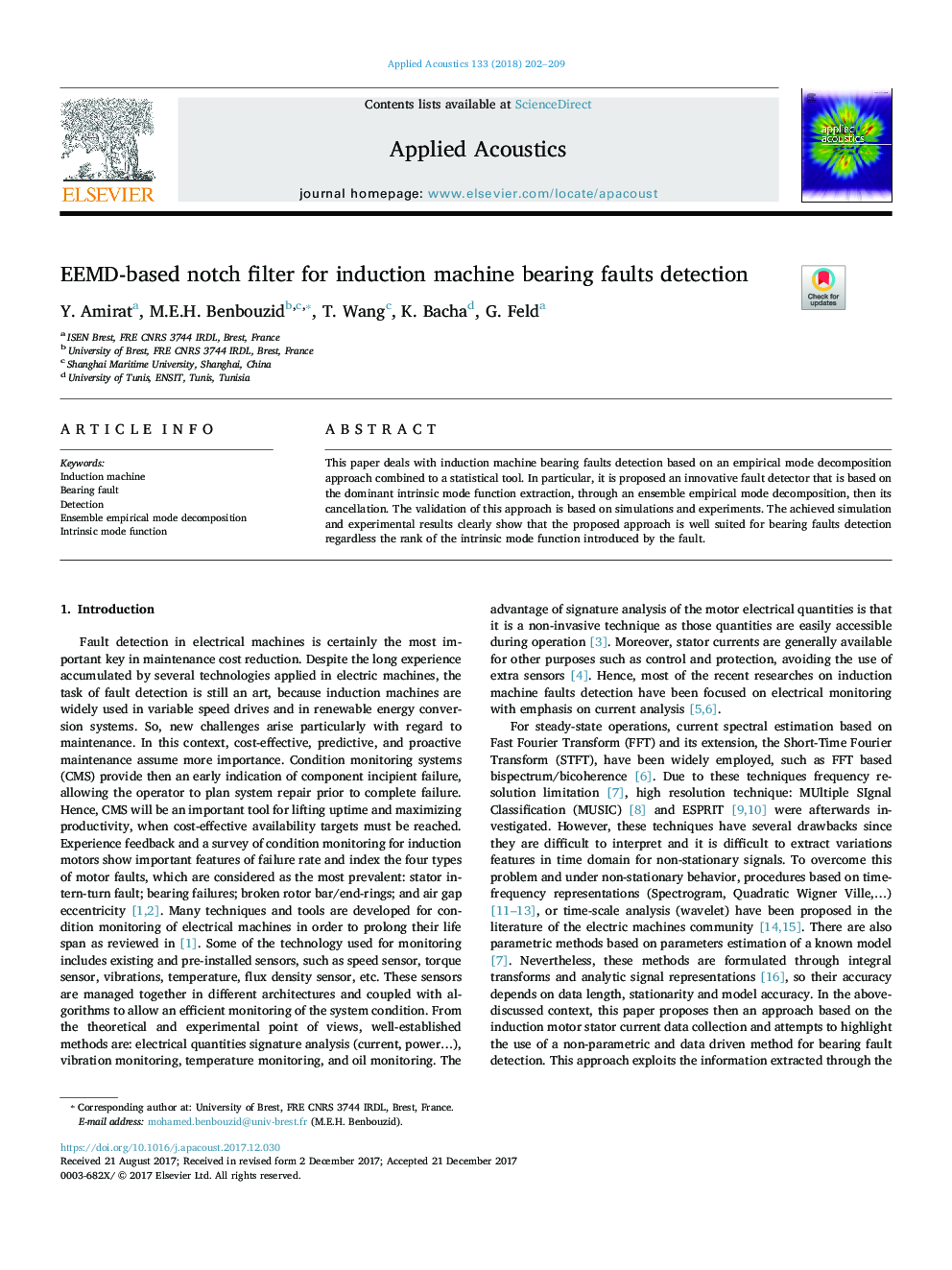 EEMD-based notch filter for induction machine bearing faults detection