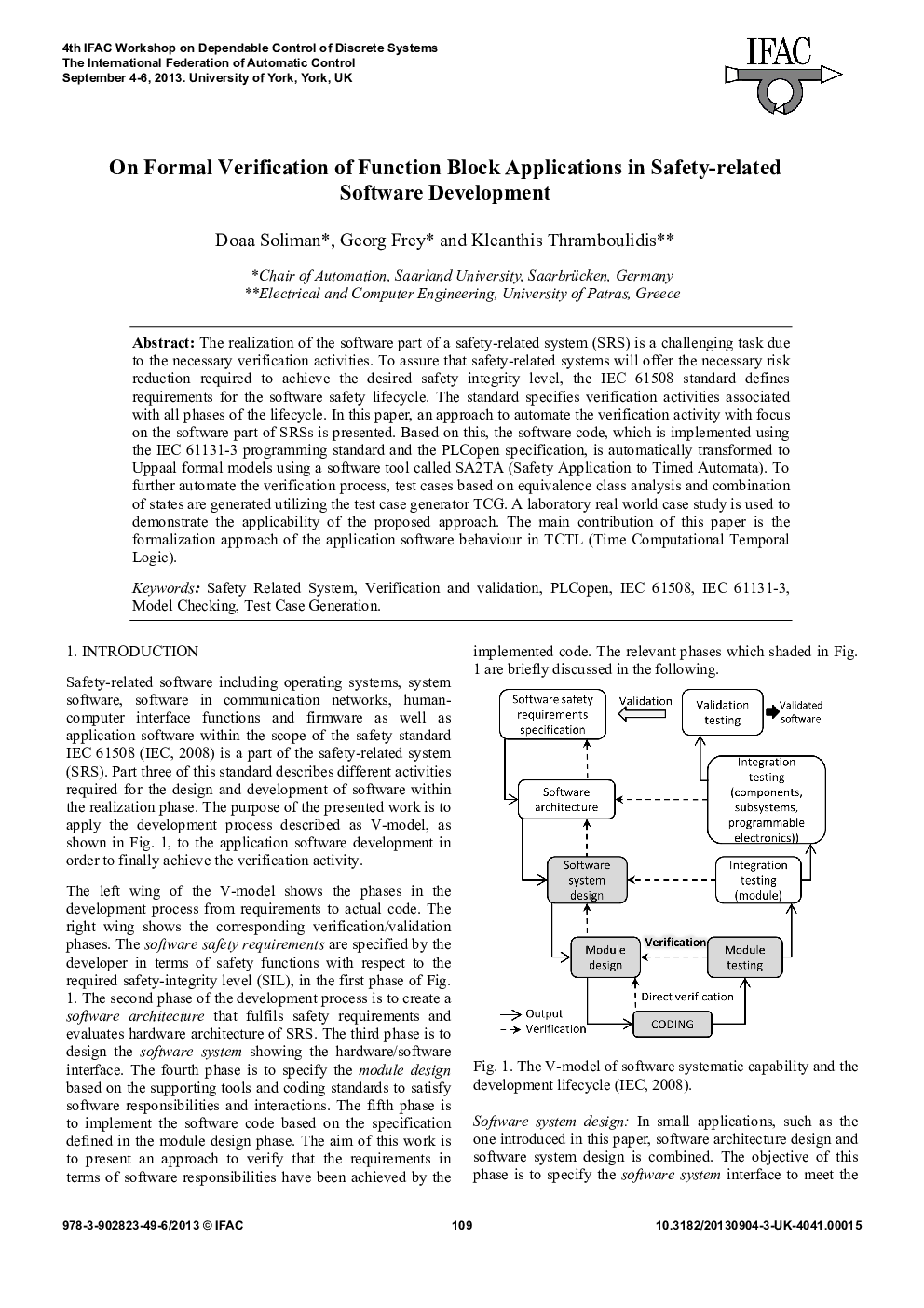 On Formal Verification of Function Block Applications in Safety-related Software Development
